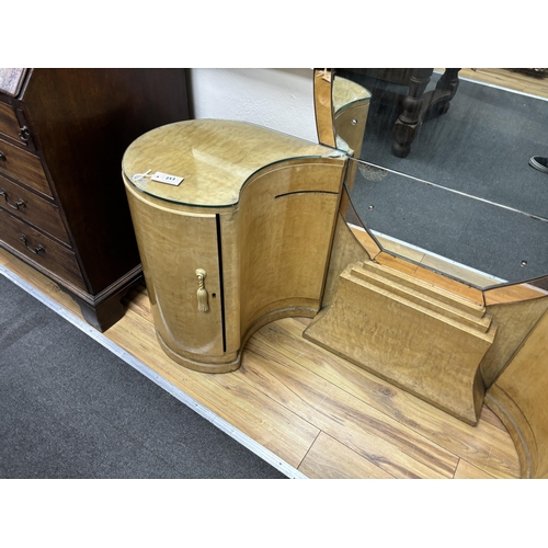 213 - An Art Deco dressing table, width 162cm, depth 45cm, height 154cm