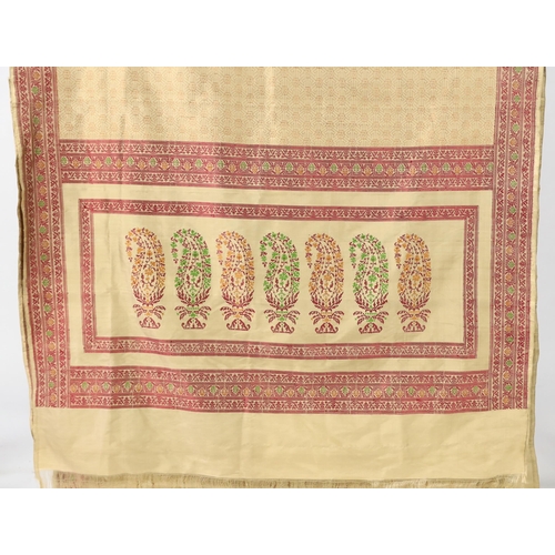 284 - An Indian Varansi, 1980s, hand woven silk sari by Mohammad Jafar Ali, woven in traditional style as... 