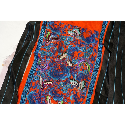 303 - A late 19th century Chinese embroidered skirt, now made into a tunic