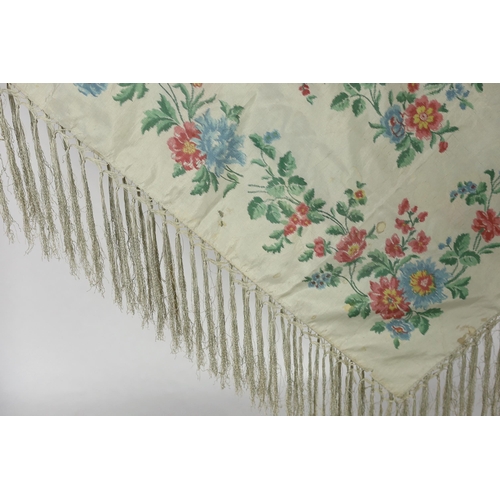 324 - A French silk shawl, c.1800-1840, of a type modelled by Madame Recamier in the painting by François ... 