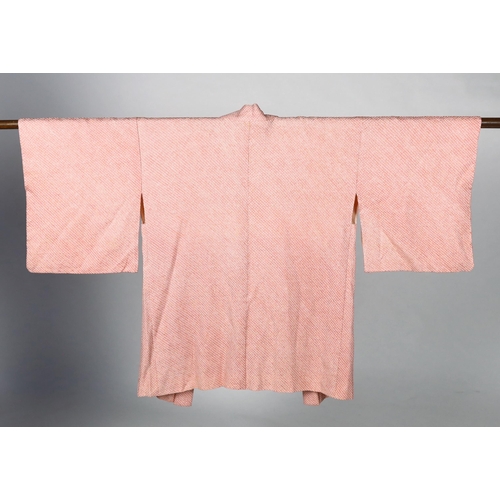 334 - A Japanese Shibori kimono, the silk minutely tie-dyed into a raised spot like design by hand, circa ... 