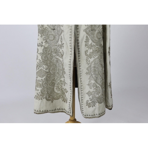 337 - A 19th century Indian fine cream wool embroidered cape, probably made for the European market, embro... 