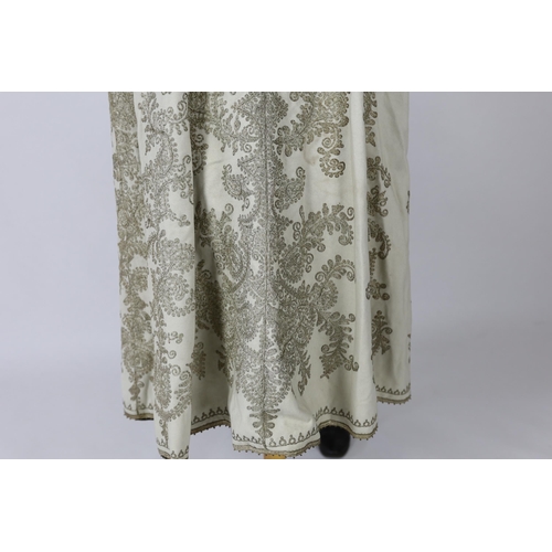 337 - A 19th century Indian fine cream wool embroidered cape, probably made for the European market, embro... 