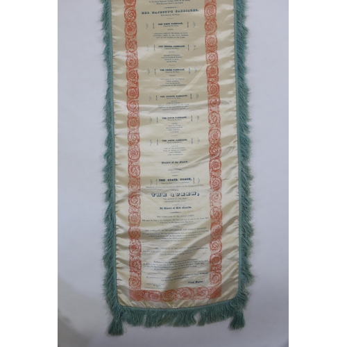 359 - A silk banner; State Procession from Buckingham Palace to The Guildhall on the Ninth Day of November... 