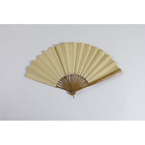 368 - An unusual late 19th / early 20th century paper advertising fan for The Carlton Hotel, London (as pr... 