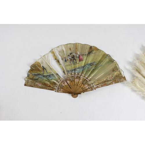 378 - A collection of 19th and 20th century mostly paper fans, ten in reasonable condition useful for stag... 