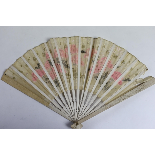 378 - A collection of 19th and 20th century mostly paper fans, ten in reasonable condition useful for stag... 