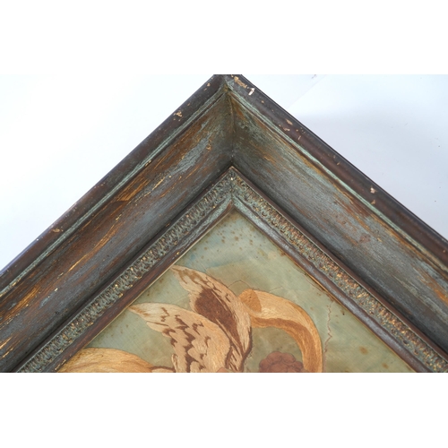 381 - Lord Nelson interest: a gilt framed Regency silk worked embroidery, commemorating the life of Lord N... 