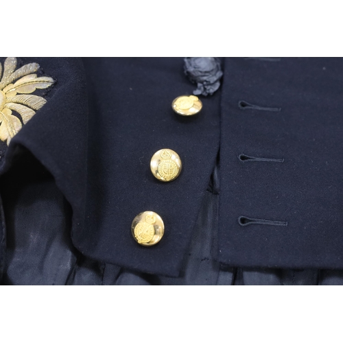 382 - An early 20th century Royal Court tail coat or levee dress with gilt embroidery to collar and cuffs... 