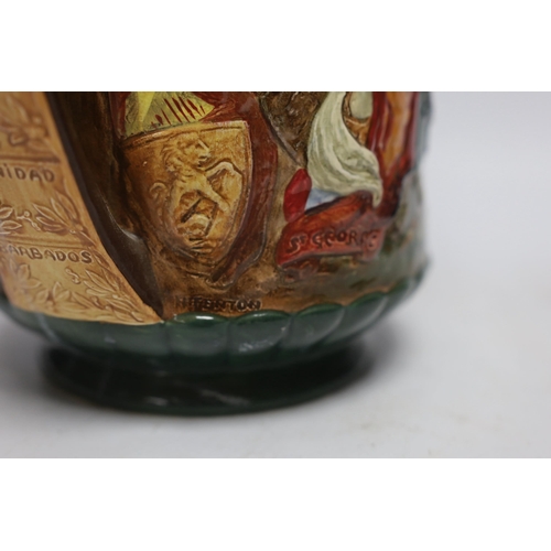 434 - A Royal Doulton Edward VIII coronation loving cup, 26cm (a.f.)