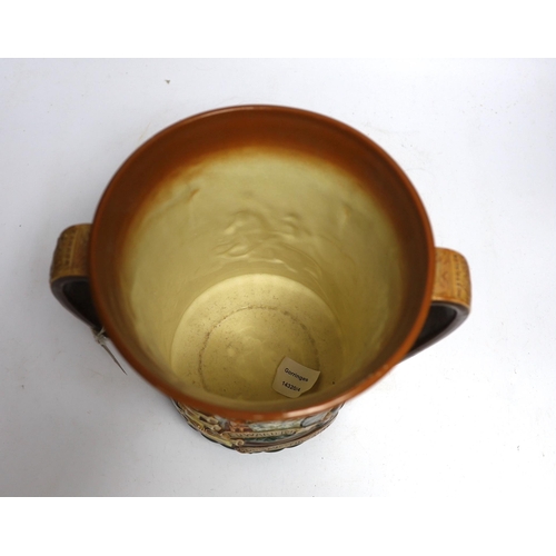 434 - A Royal Doulton Edward VIII coronation loving cup, 26cm (a.f.)