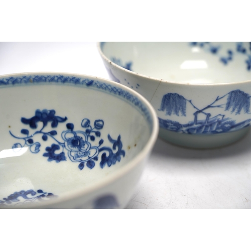 454 - A group of 18th century Chinese and Japanese porcelain including blue and white bowls and jar with h... 