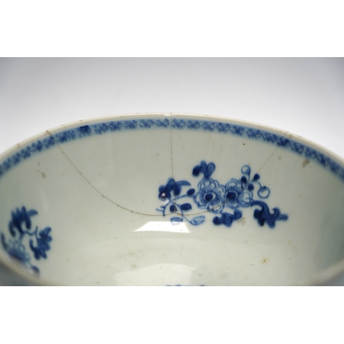 454 - A group of 18th century Chinese and Japanese porcelain including blue and white bowls and jar with h... 