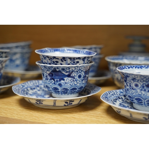 455 - A quantity of 19th century Chinese blue and white porcelain including pair of baluster jars and cove... 