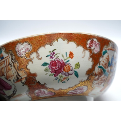 460 - An 18th century Chinese Export famille rose bowl, 26cm diameter