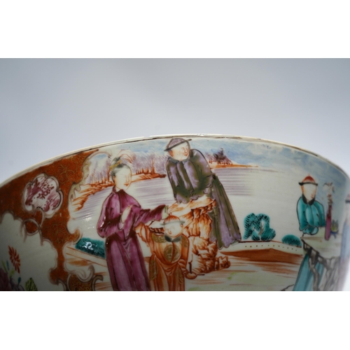 460 - An 18th century Chinese Export famille rose bowl, 26cm diameter