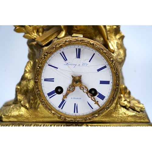 462 - A mid 19th century ormolu eight day mantel clock, by Leroy and Co., of Paris, 34cm