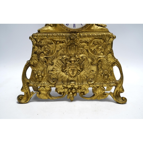 462 - A mid 19th century ormolu eight day mantel clock, by Leroy and Co., of Paris, 34cm