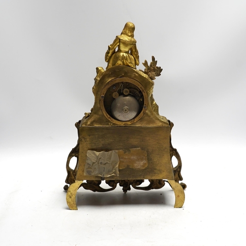 462 - A mid 19th century ormolu eight day mantel clock, by Leroy and Co., of Paris, 34cm