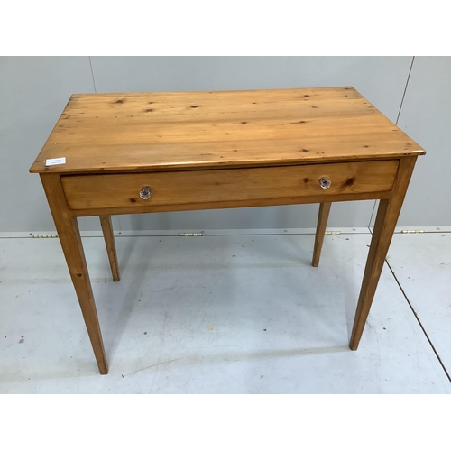 52 - A 19th century rectangular pine side table, width 89cm, depth 48cm, height 76cm