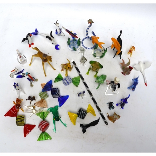 552 - A large collection of 1950's miniature coloured glass ornaments