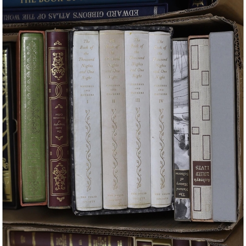 555 - ° ° A quantity of Folio Society books in slip cases including The book of the thousand nights and o... 