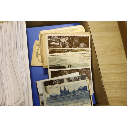 557 - Four postcard albums, some loose, mostly topographical; towns and people