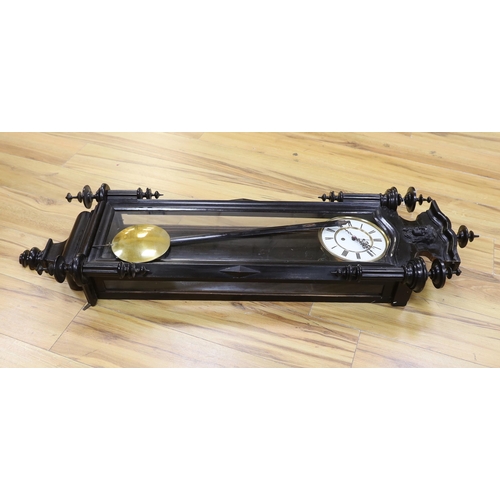 559 - A late 19th century ebonised Viennese regulator, approx. 122cm high