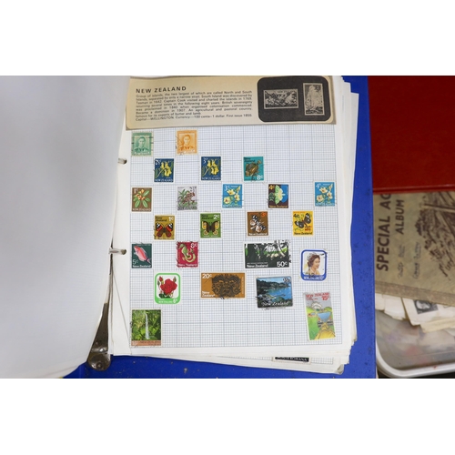 567 - A collection of world stamps, some arranged in albums