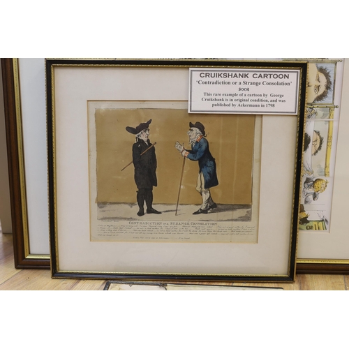 769 - After George Cruikshank (1792-1878), colour print, Contradiction or a strange consolation, publ. 1... 