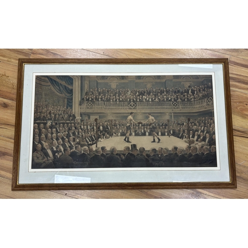 772 - After W Howard Robinson (19/20th. C), colour lithograph, 'An evening at the National Sporting Club',... 