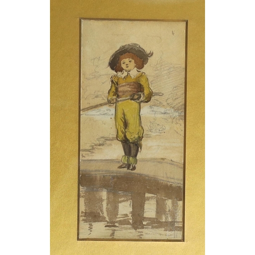 787 - Charles Trevor Garland (1851-1906), two watercolours, dog & cat and boy angler, one signed and dated... 