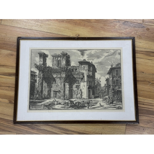 794 - After Giovanni Battista Piranesi (Italian, 1720-1778), etching, The Forum of Nerva with two half bu... 