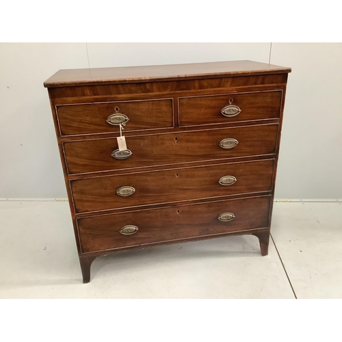 82 - A George IV mahogany five drawer chest, width 108cm, depth 49cm, height 106cm