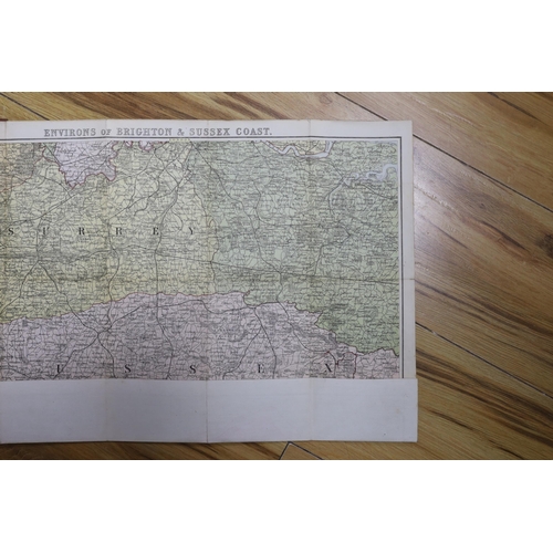 833 - Six 19th and 20th century folding maps of Sussex; an Ordnance Survey (318), a W.H. Smith & Son map, ... 