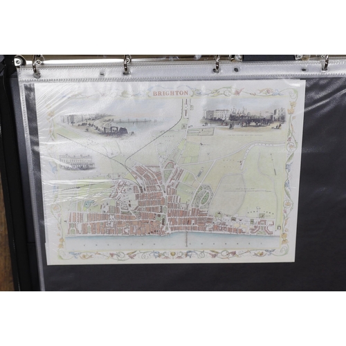 843 - Two folders containing thirty-four 19th century maps of Sussex and Brighton, including; seven LBSCR ... 