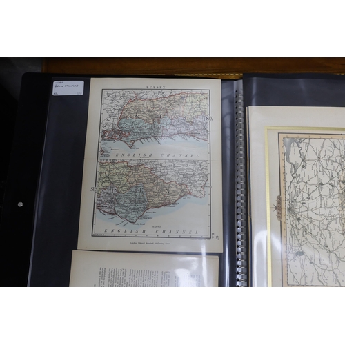 845 - A folder of fifty-two mainly 18th and 19th century maps and charts of Sussex and the related area, i... 