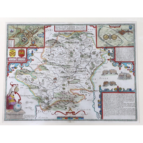 John Speed (1552-1629), mid 17th century hand coloured map of ...