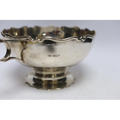 873 - A George V silver two handled fruit bowl, by Atkin Brothers , Sheffield, 1919, 31cm over handles, 20... 