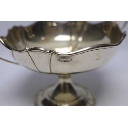 875 - A George V silver two handled pedestal fruit bowl, by Atkin Brothers, Sheffield, 1911, 32.6cm over h... 