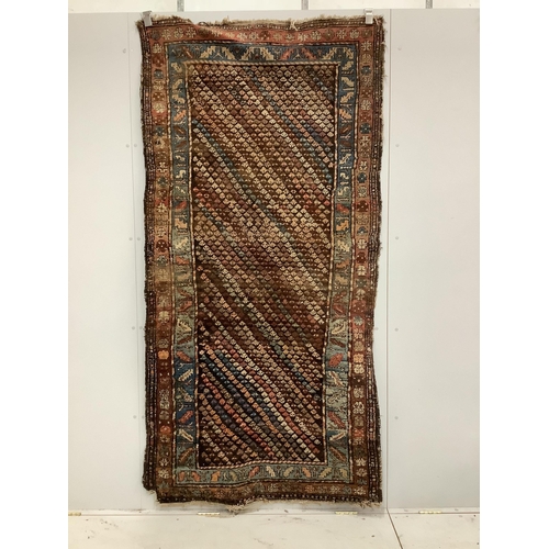 95 - A Caucasian rug, 200 x 110 and a smaller Belouch rug