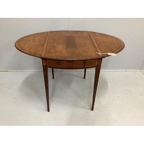 96 - A George III banded satinwood Pembroke table, width 73cm, depth 52cm, height 69cm