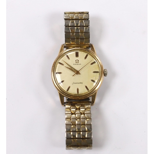 963 - A gentleman's steel and  gold plated Omega Seamaster manual wind wrist watch, cased diameter 35mm, o... 