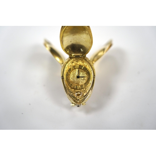 995 - An early 1980's 17th century style silver gilt 'tulip head' pendant timepiece, maker SJ, Birmingham,... 