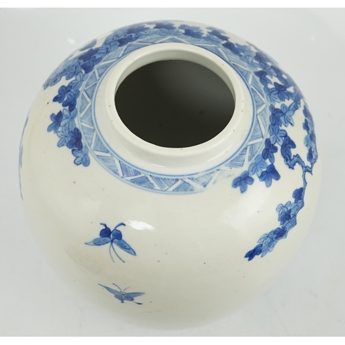 106 - A large Chinese blue and white Romance of the Western chamber ovoid jar and cover, Kangxi mark, bu... 