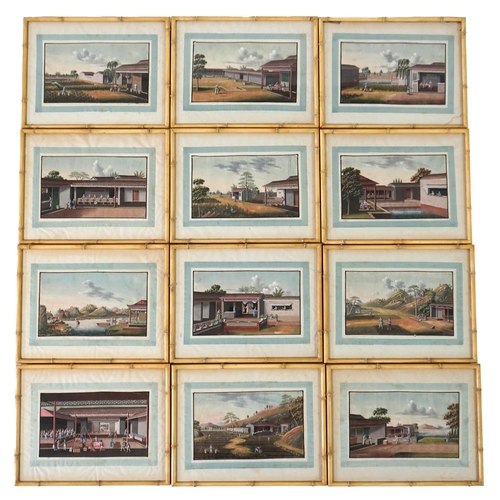 161 - A set of twelve Chinese gouache paintings on pith paper of tea production, circle of Tingqua c.1840,... 