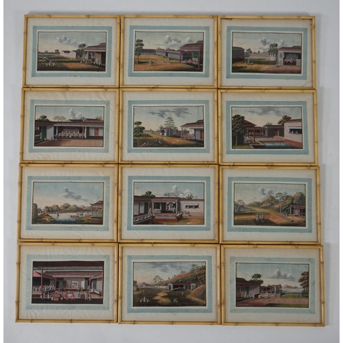 161 - A set of twelve Chinese gouache paintings on pith paper of tea production, circle of Tingqua c.1840,... 
