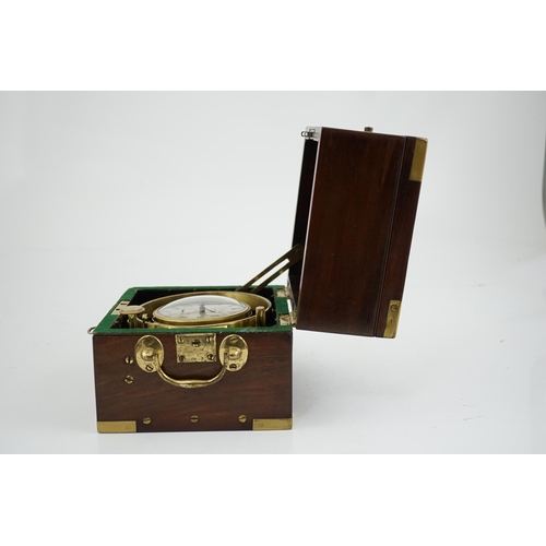 165 - Edward Baker of London, a Victorian one day marine chronometer in brass mounted mahogany case, with ... 