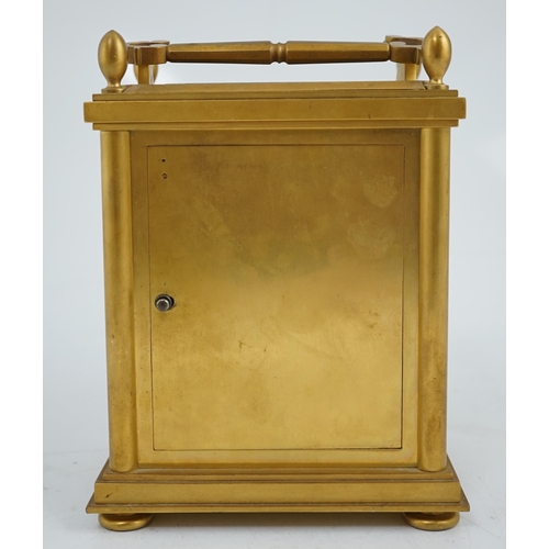 166 - James Gowland of London, a rare mid 19th century giant gilt bronze single fuseé carriage timepiece, ... 