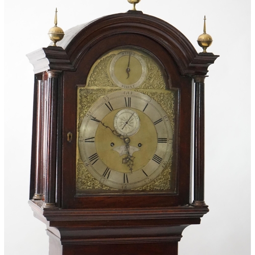 184 - Thomas Garner of London, a George III mahogany eight day longcase clock, the arched brass dial with ... 